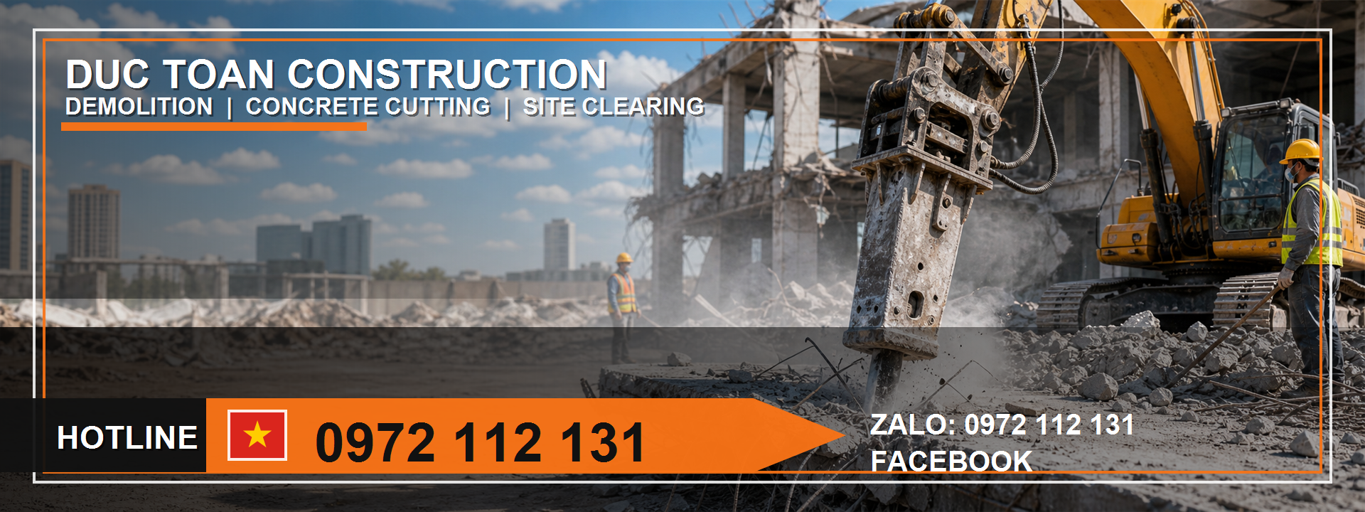 thuê máy xúc gắn búa thủy lực chuyên nghiệp Thủ Đức